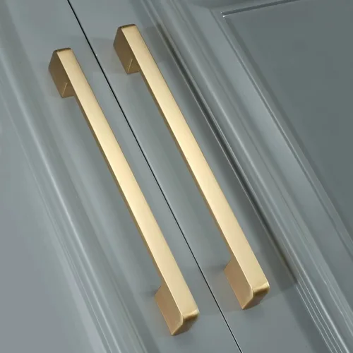 Herrajes para armarios y cajones de cocina, tiradores dorados cepillados, tiradores para armarios y cajones