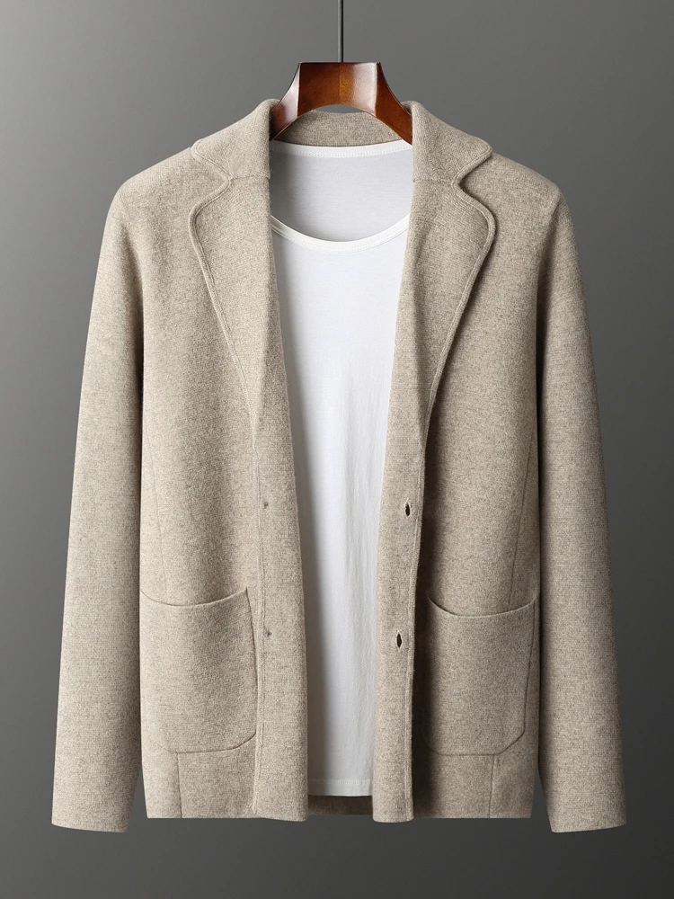 New Autumn and Winter Cashmere Sweater Large Size Men's Thickened Cashmere Knitted Cardigan Casual Jacket Top