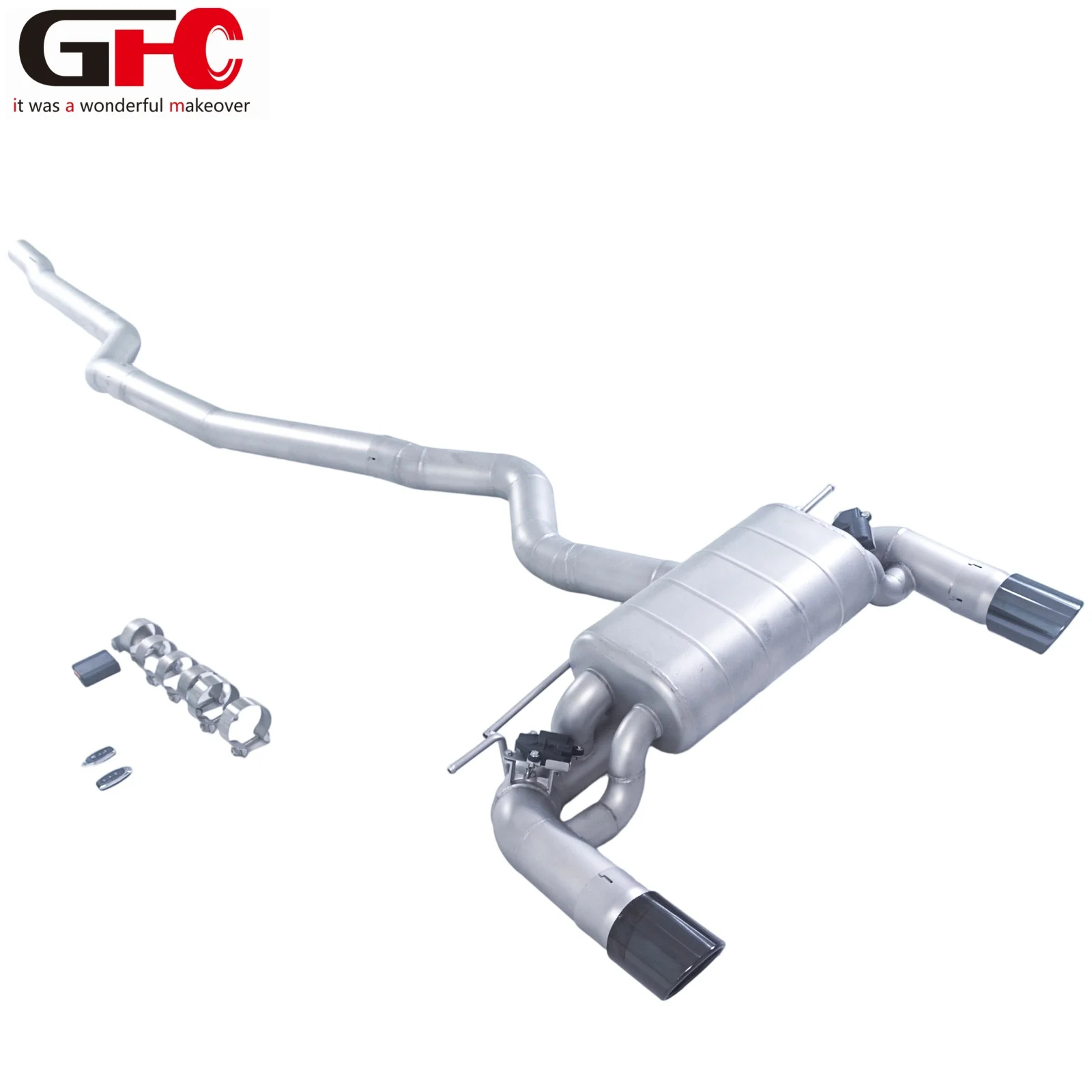 

Suitable for BMW 340i, 435i, 440i B58, f30, f32, f36 3.0T 3.5-inch 304 stainless steel Catback with valve exhaust system