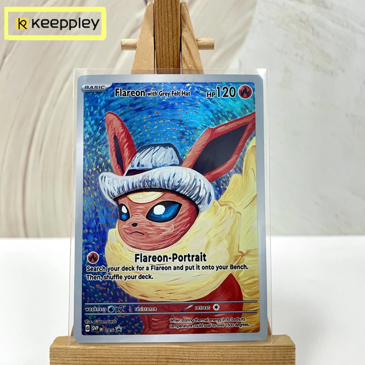 Keeppley Pokemon Diy Van Gogh Museum Series Trading Batlle Cards Anime Character Collectible Cards Anime Kids Toy