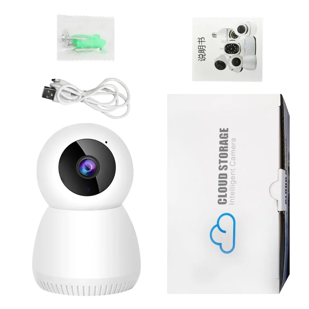 

Smart Dome Home Security Camera Night Vision 1080p WiFi Two-Way Audio Video Babyphone PTZ SD Card Storage Network Dome Camera