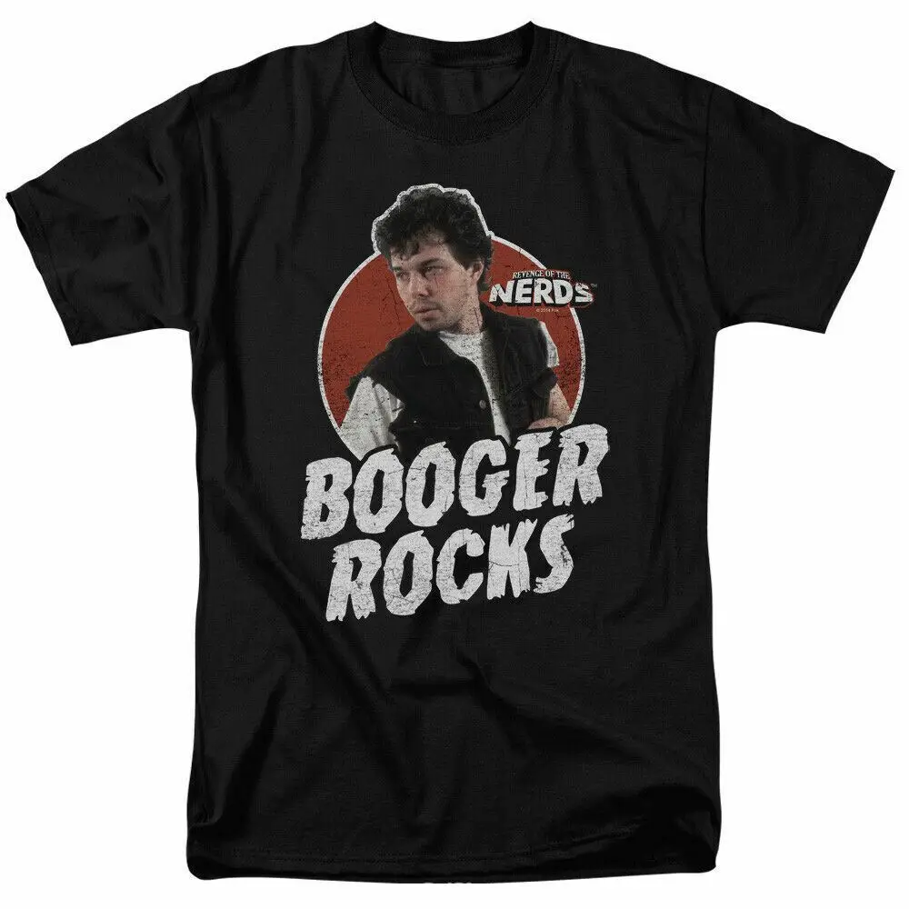 

Revenge of the Nerds Booger Rocks T Shirt Mens Licensed Movie Dudley Black