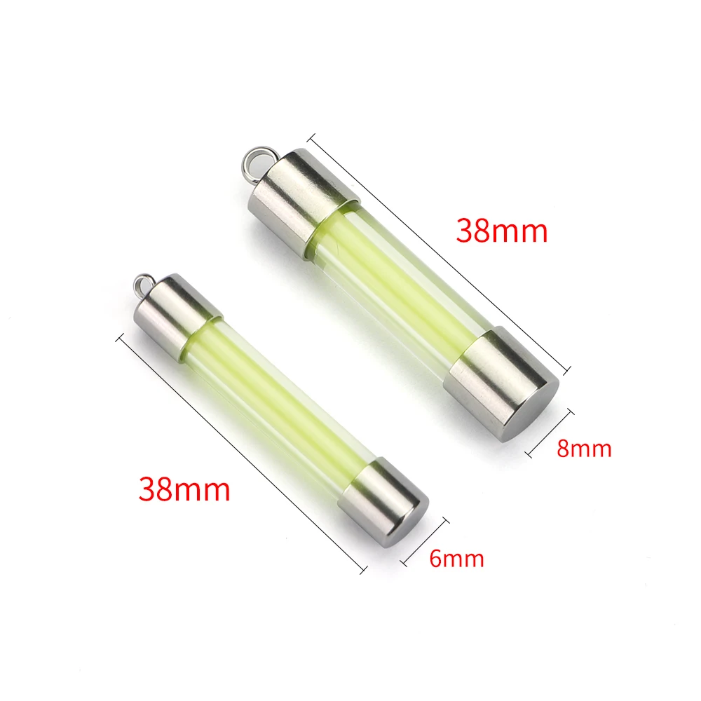 Outdoor signal light luminous tube pendant edc keychain luminous pendant stainless steel glass material luminous pendant