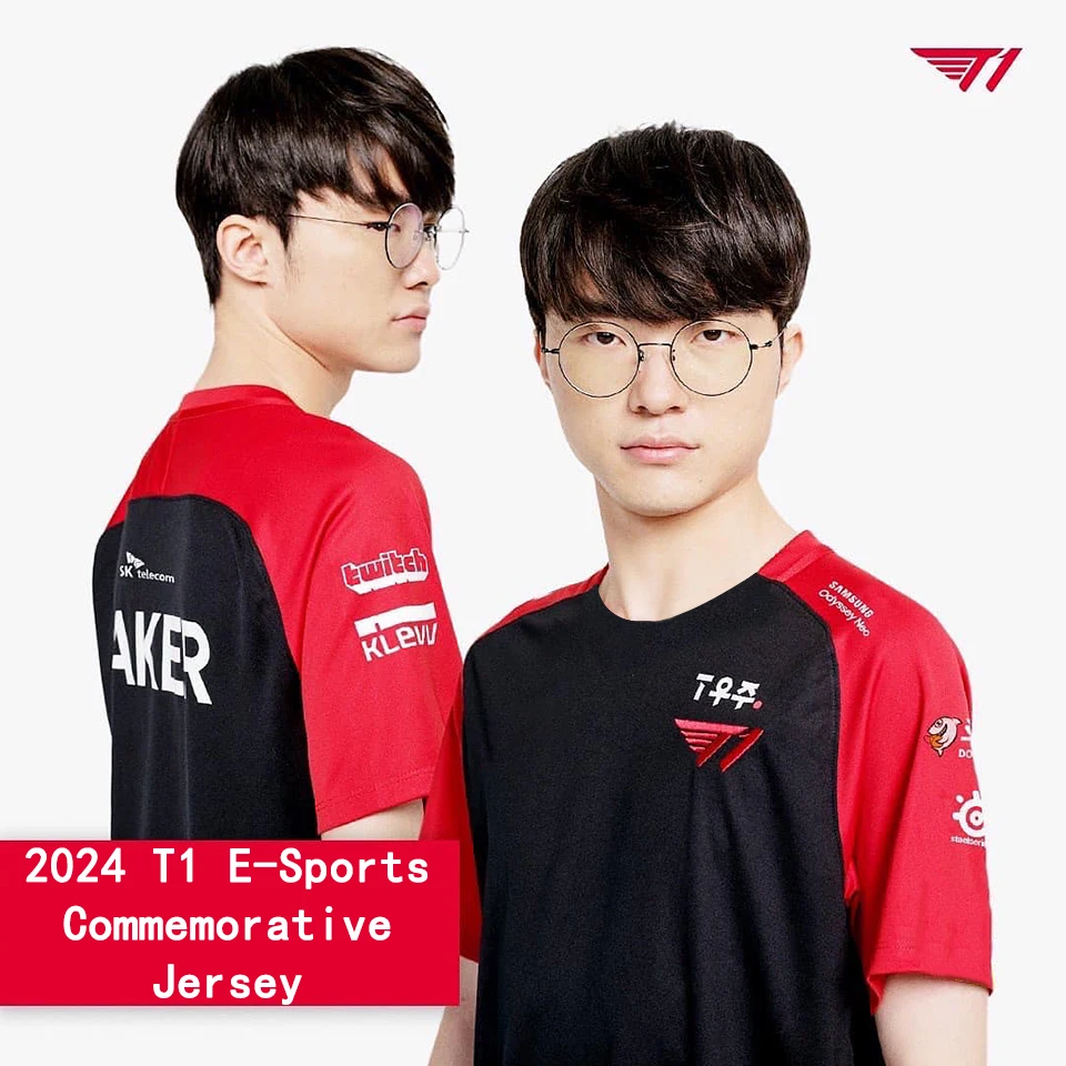 

T1 E-Sports Club 2022 Commemorative Jersey T-shirt League Of Legends LCK Trend Team Uniform Faker Fan Support Fashion Tops