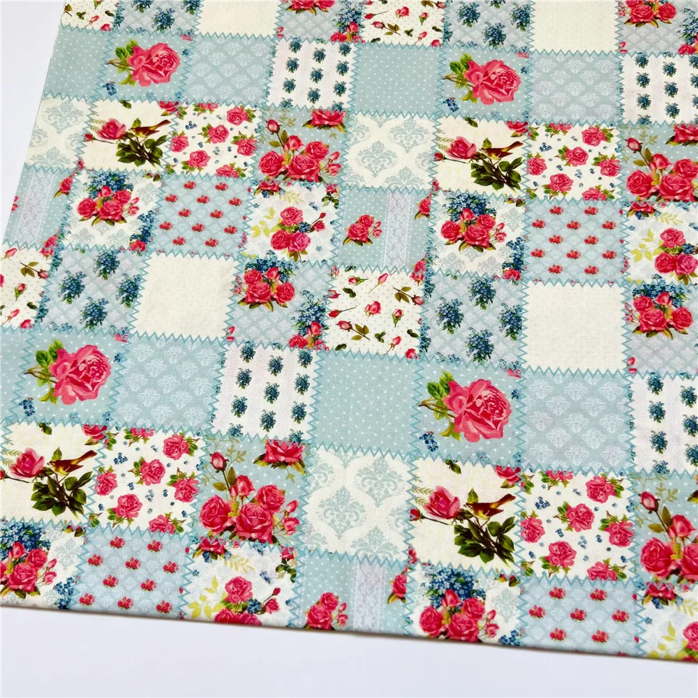 Floral Vintage flower Printed 100% Cotton Fabric Patchwork Sewing Quilting Fabrics Needlework For Tissue DIY Cloth Sewing Dress