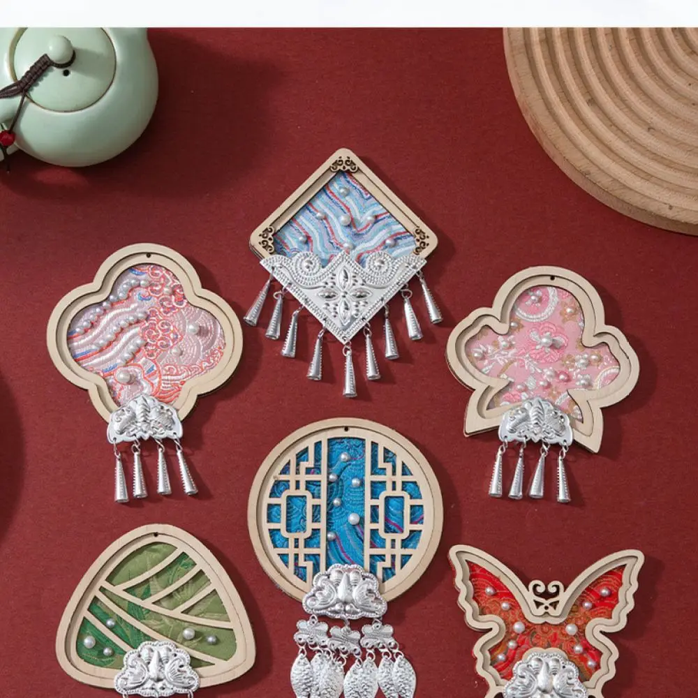 Ethnic Style Fridge Magnet DIY Craft Set Song Brocade Pearl Pendant Miao Silver Decoration Unique Souvenir Present