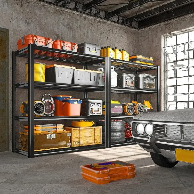 Garage Shelving 2240 LBS Storage Shelves Heavy Duty Shelving 4-Tier Adjustable Metal Shelves