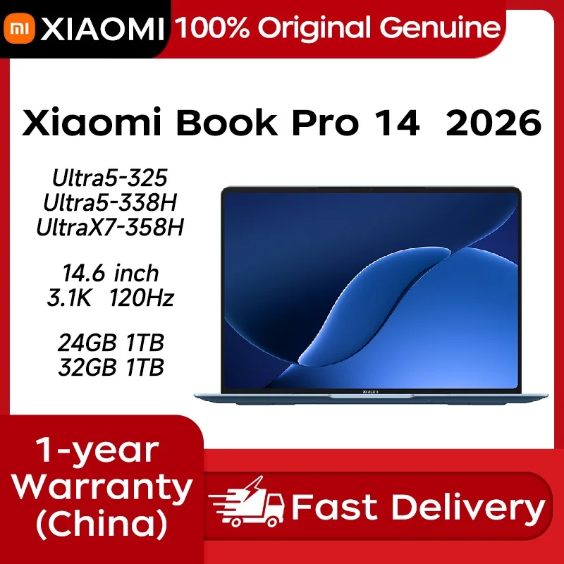 2026 New Xiaomi Book Pro 14 Touchscreen 14.6-inch 3.1K OLED 120Hz 3rd Gen Intel Core Ultra 5/Ultra X7 24GB/32GB 1TB/2TB Laptop