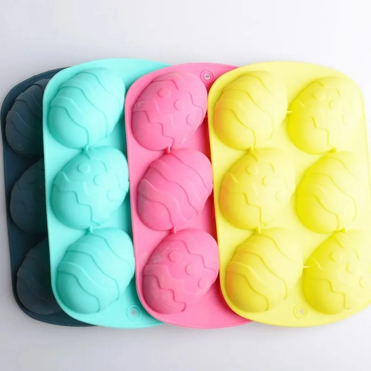 

6 Cavity Easter Egg Shaped Silicone Baking Mold 3D Cake Mold Muffin Chocolate Cookie Baking Mould Pan Ice Maker Mould Bread mold