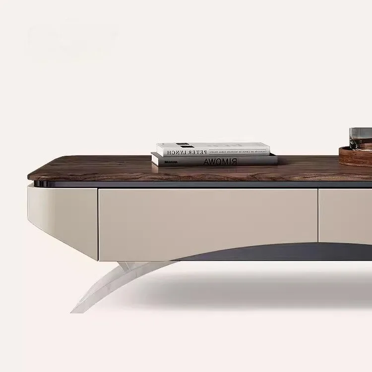 

Black walnut, acrylic, coffee table, TV cabinet, combination, living room, solid wood, design, Italian style