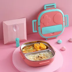 Scatola per il pranzo isolata Bento Box in acciaio inossidabile da 500ML per bambini scatola per contenitori per il pranzo a tenuta stagna per bambine