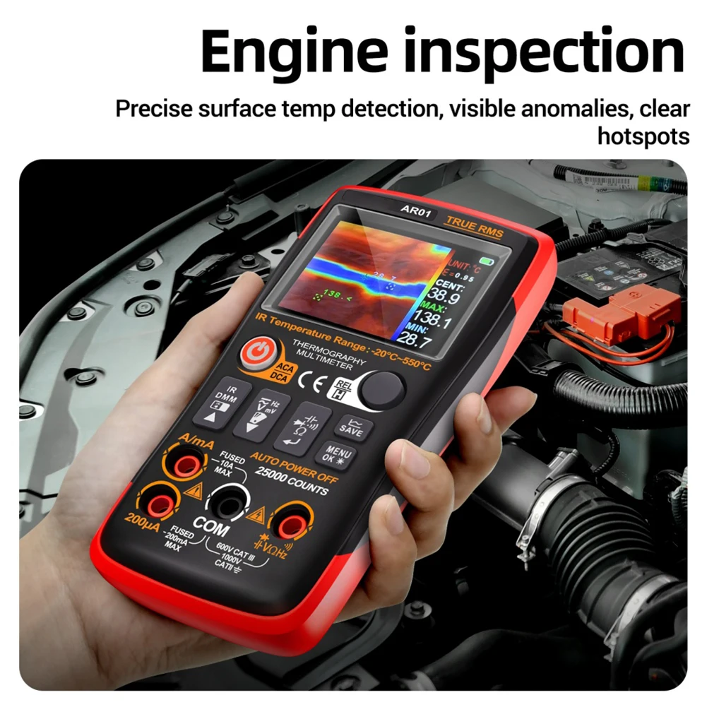 Digital Multimeter with Thermal Imager 25000 Counts ACDC Voltage and Current Measurement Tool for Precise Testing