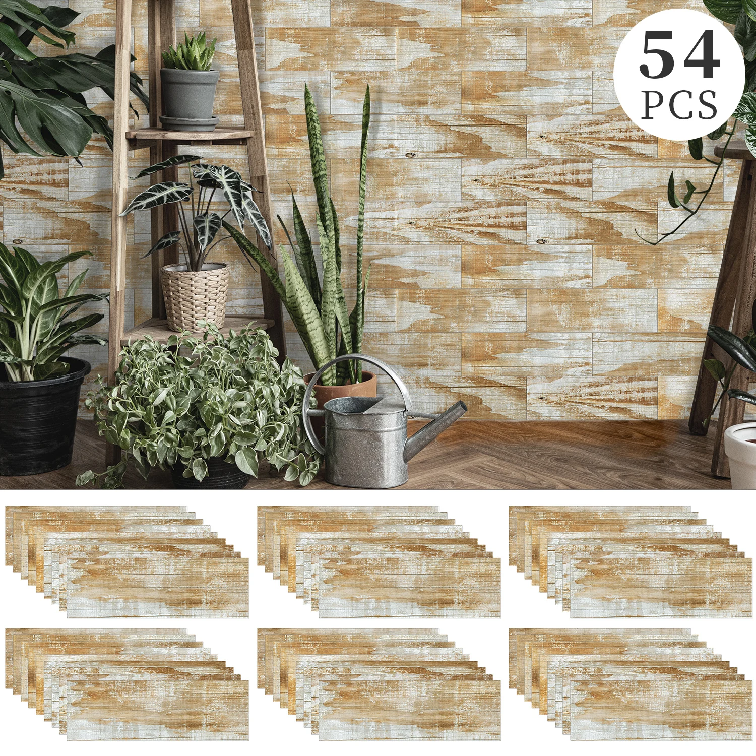 54pcs Crystal Gloss Marble Self-adhesive Vinyl Tiles Wall Sticker Self Adhesive Wear-Resistant Waterproof Kitchen Bathroom Home