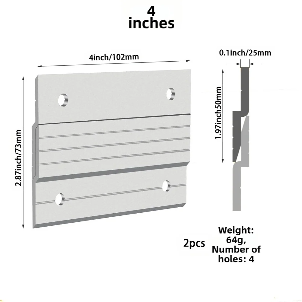 2-Pack Z Cleat Hangers for French Cleat Wall Mounting with Precision Fit and 80 lb Load Rated Aluminum Structure