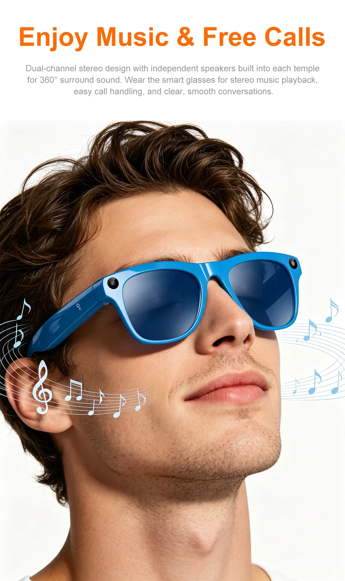 Lenovo Neue Upgrade Smart AI Brille 1600W HD 8K Aufnahmekamera Foto Sprachanruf Übersetzung Bluetooth AI Motorradbrille – Detail 8
