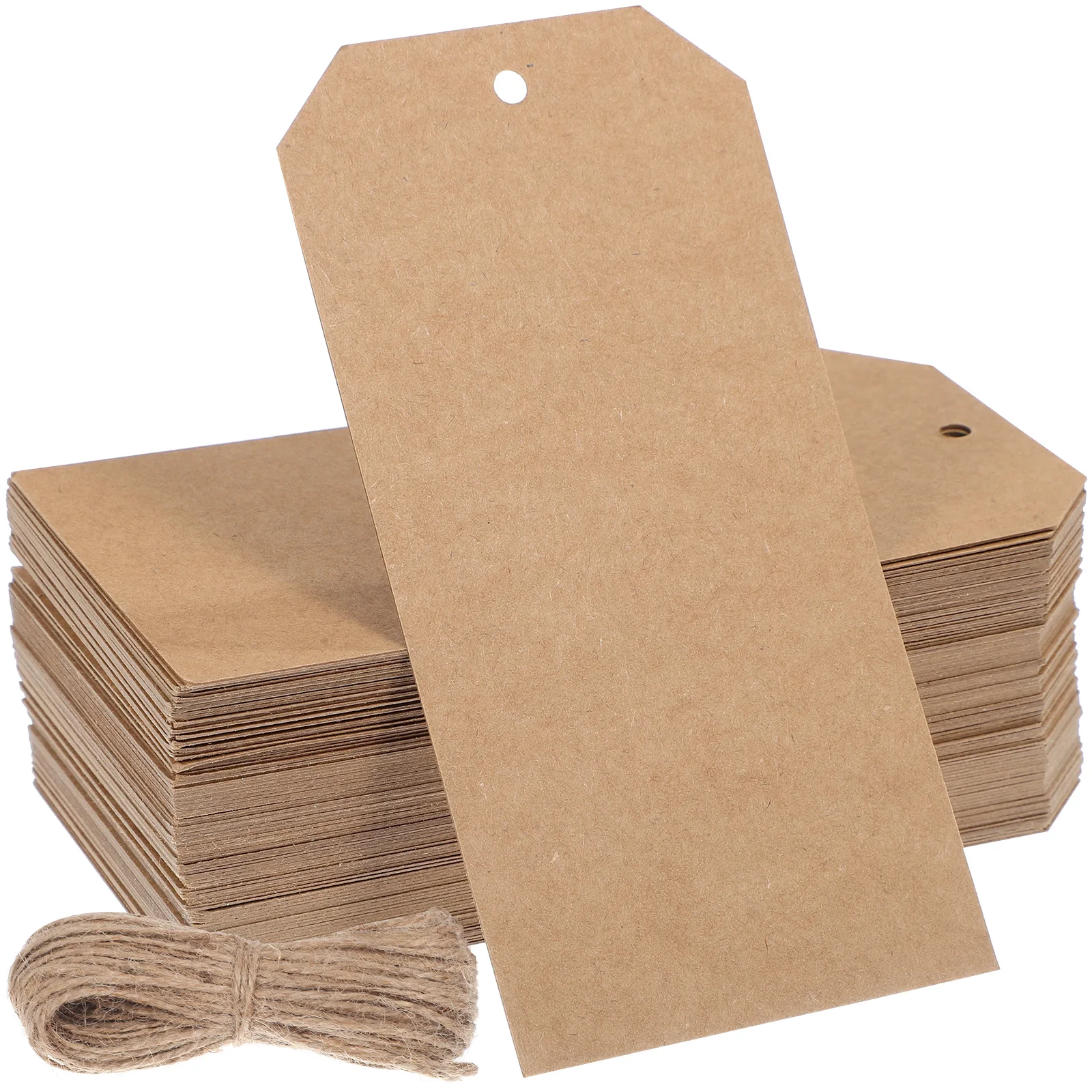 

200 pcs Kraft Paper Tags With String Blank Shipping Labels For Clothing Diy Craft Tag Handmade Items Inventory Labeling Hanging