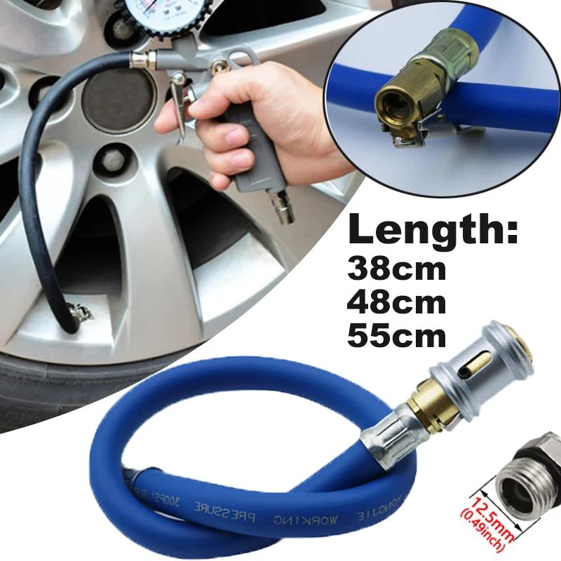 

Car Tire Inflator Hose Pure Copper Chuck Air Pump Extension Tube Adapter Tyre Pressure Gun Inflation Hose Inflator Pipe 12.5mm