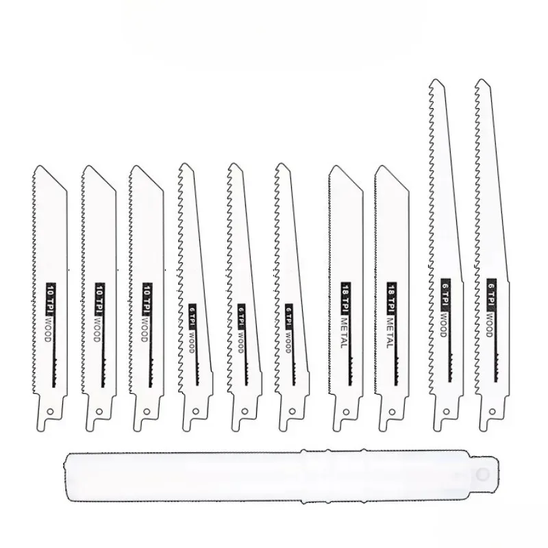 10PCS Reciprocating Saw Blades Multi Cutting Tool Accessories for Wood Metal Plastic Pipe