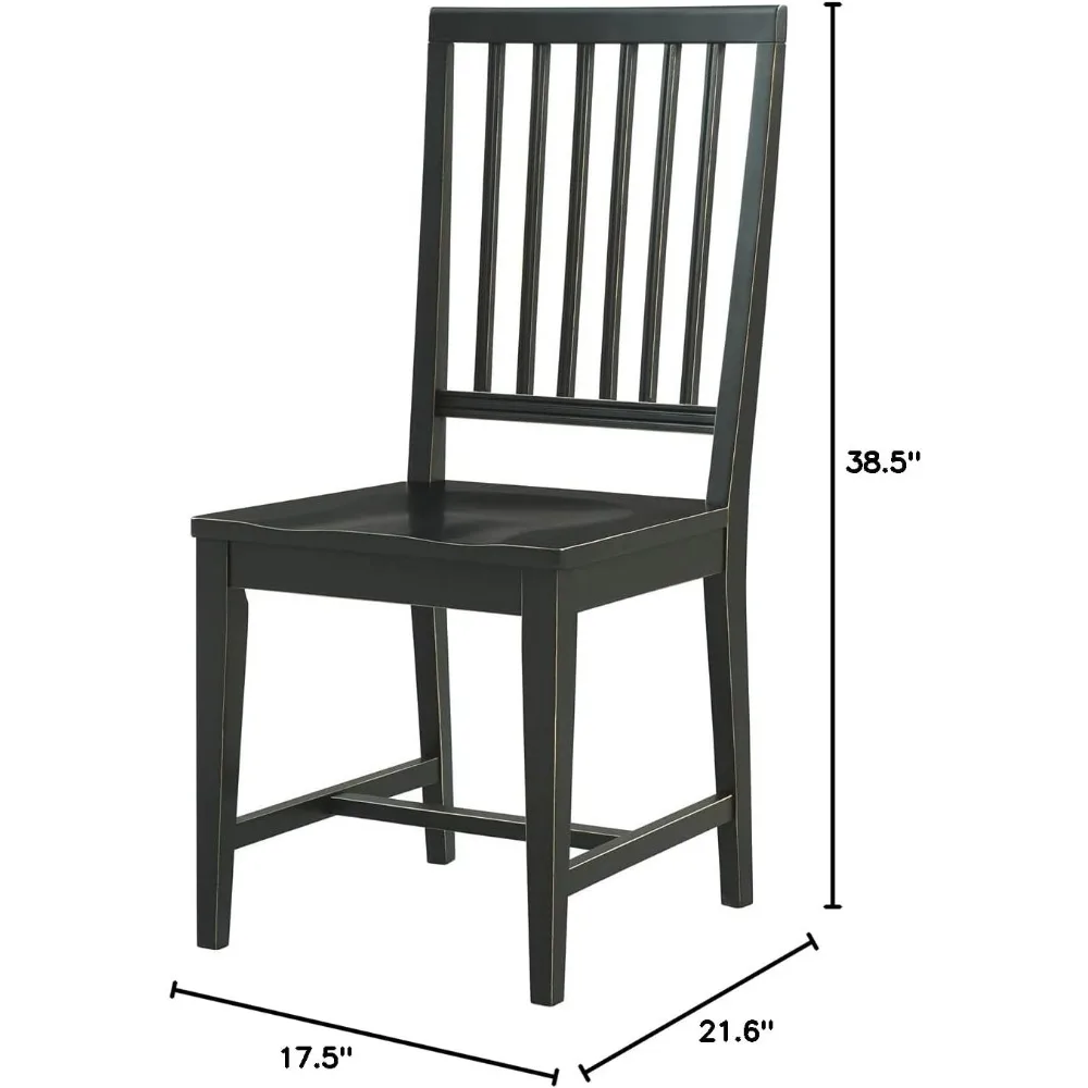 كراسي تناول الطعام الخشبية فيينا، طقم من 2، 17.50 بوصة. عرض × 21.60 بوصة. عمق × 38.50 بوصة. ح، سعة وزن 250 رطل، هيكل من الخشب المطاطي، د