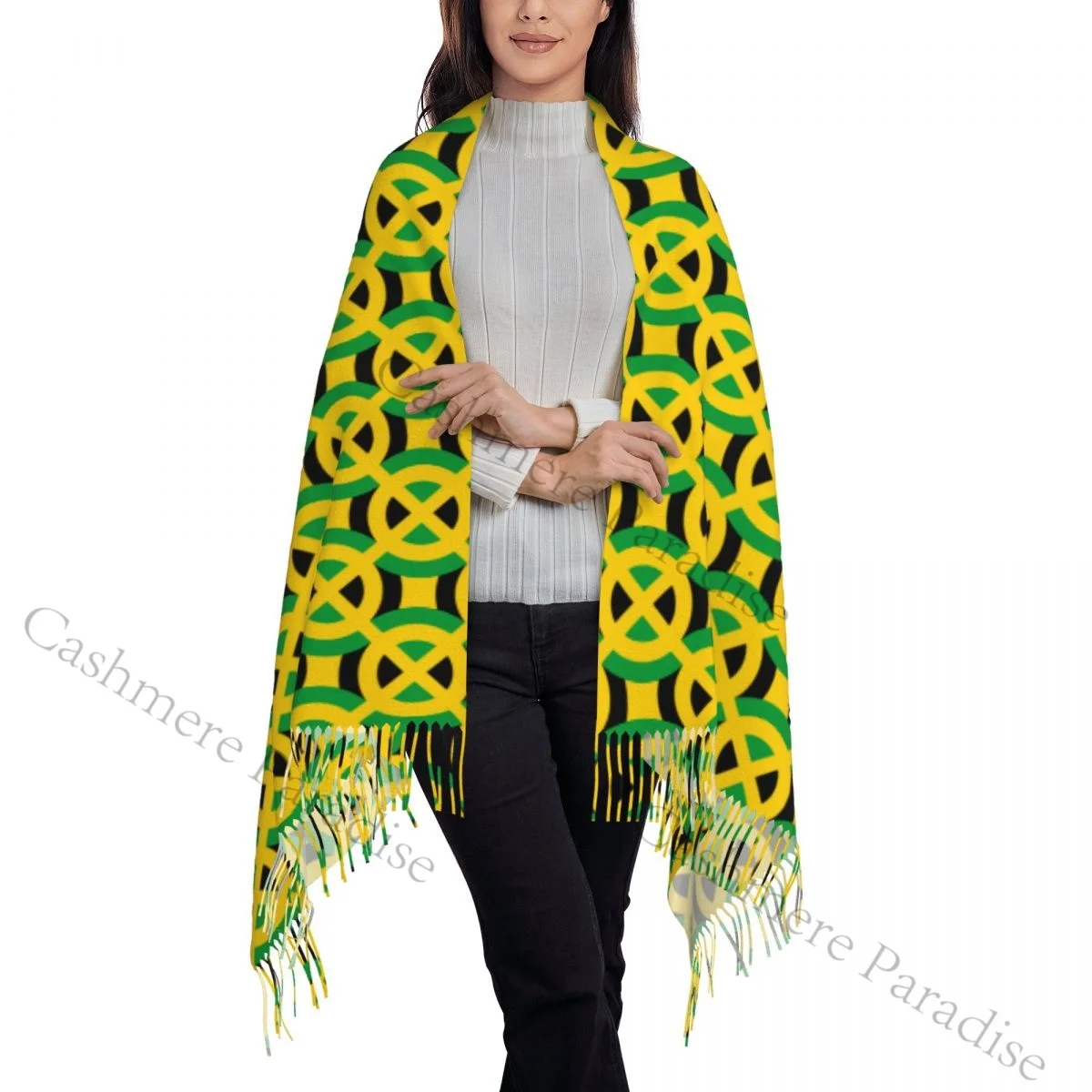 Jamaica Flag Warm Shawls Wrpas Men Women Custom Large Scarves Winter Luxury Brand