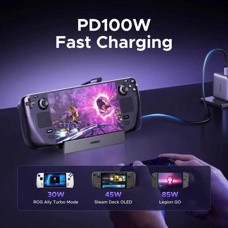 UGREEN 스팀덱 도킹 스테이션 10Gbps USB-C to 4K120Hz 디스플레이포트... - 5