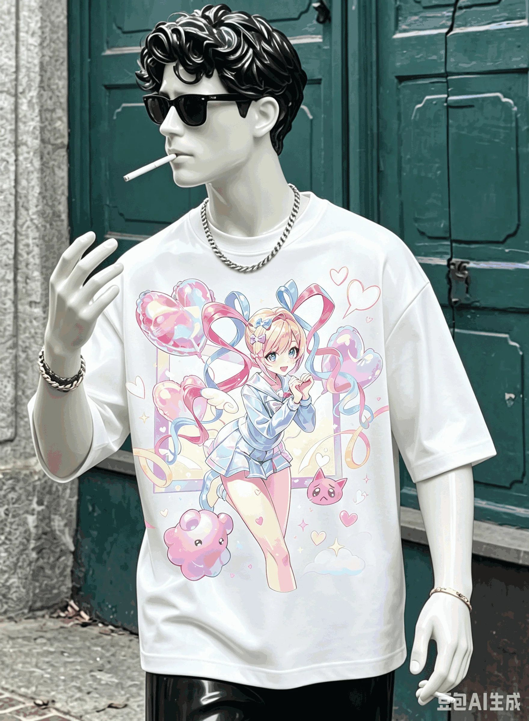Needy Streamer Overload Übergroßes Unisex-T-Shirt mit Grafikdruck und Rundhalsausschnitt für Männer und Frauen, hochwertig, Y2k, kurze Ärmel, atmungsaktiv – Detail 24