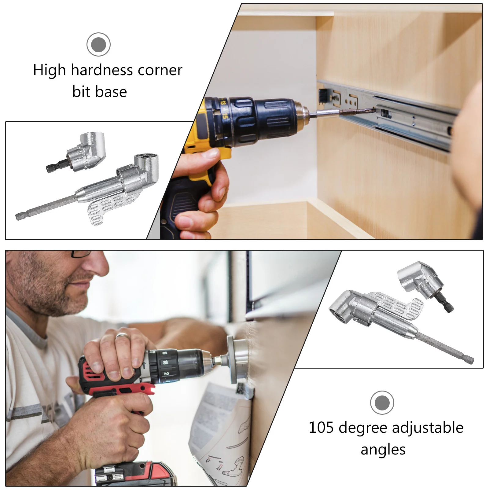2 قطعة مفك البراغي الزاوية اليمنى دفعة 105 درجة قابل للتعديل الكوع الانحناء رئيس الحفر الكهربائية تمديد موصل
