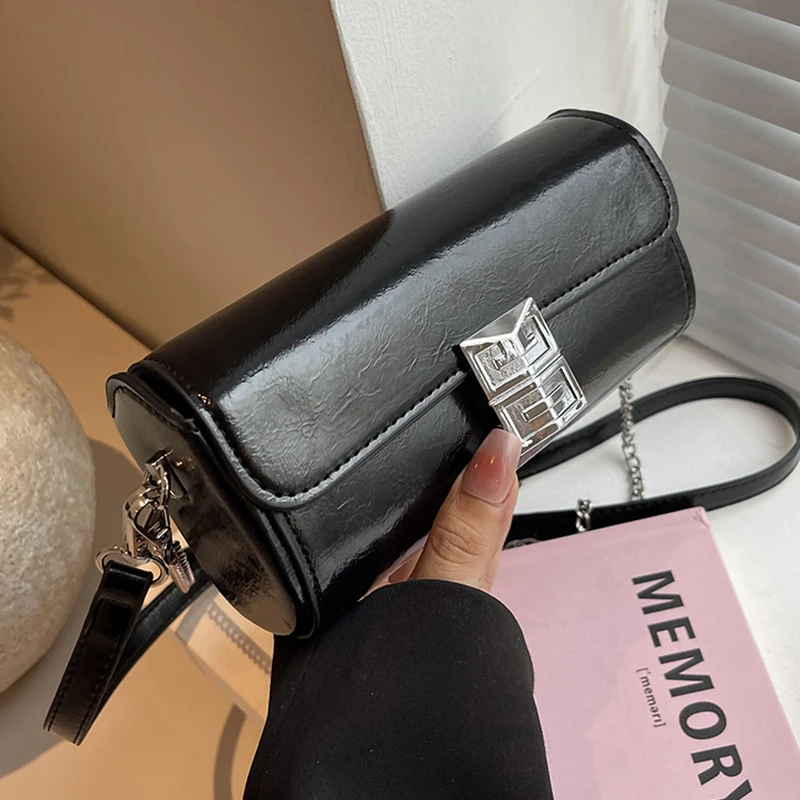 Retro Red Mini Small Square Pack For Women 2024 New Texture Chain Shoulder Bags Fashionable Versatile Female Crossbody Bag