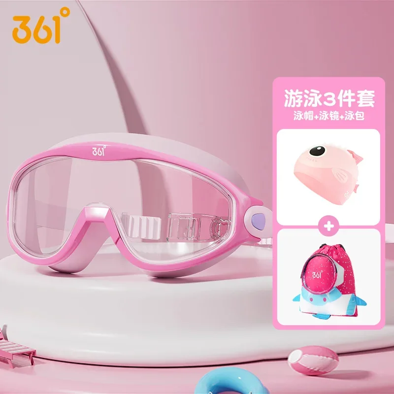 

Противотуманная защита от ультрафиолета, большая оправа, очки для плавания на открытом воздухе, водные виды спорта, пляжный серфинг, детские регулируемые водонепроницаемые очки для плавания с обзором HD