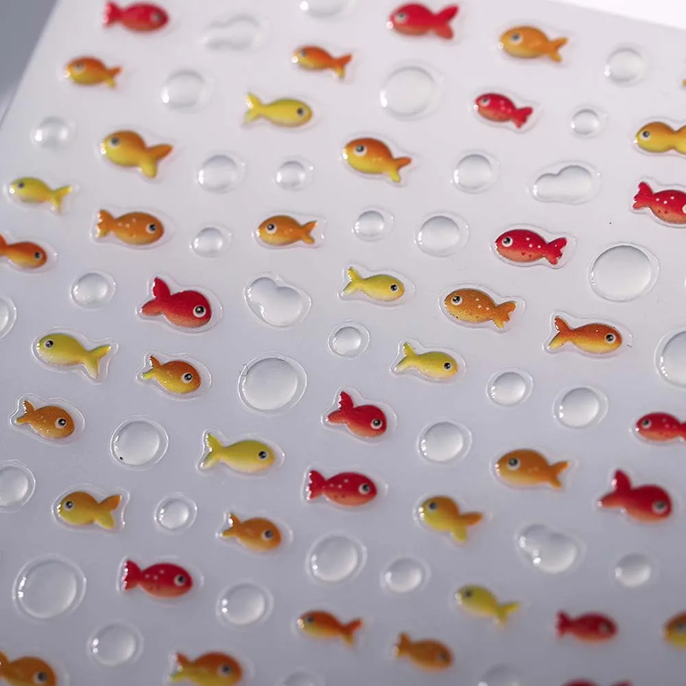 Concha estrella océano pegatinas para uñas medusas de mar vidrio brillante delfín gelatina océano pegatinas para uñas accesorios bronceadores