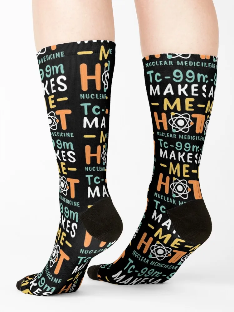 Tc-99m Makes Me Hot Nuclear Medicine Technologist Radiology Funny Saying & Gift For Nuclear Medicine Rad Tech Medical Stud Socks