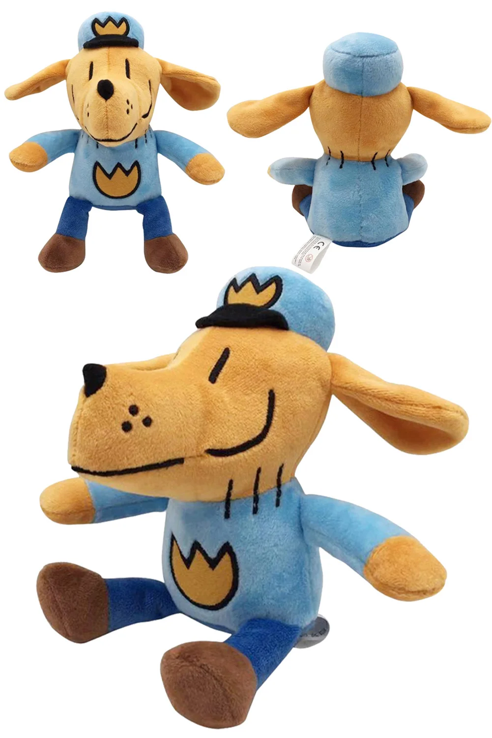 Chien en peluche de dessin animé, jouets en peluche, poignées, accessoires de jeu, cadeaux d'anniversaire, mascotte en peluche douce, paupières, habillage, décor de fête, 25cm