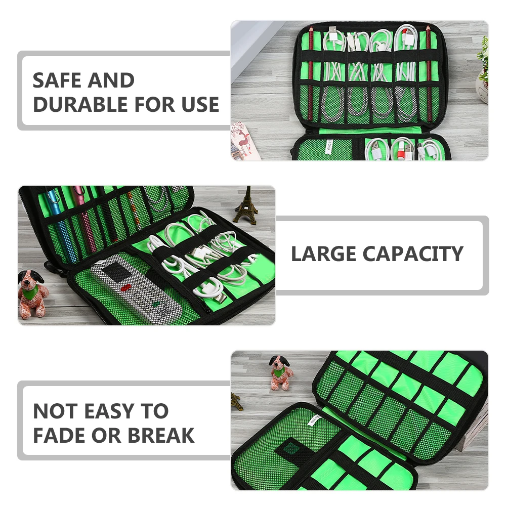 

Large Capacity Data Cable Storage Bag Electronic Organizer Essentials Chargers Hard Drives Earphones Dustproof Water Resistant