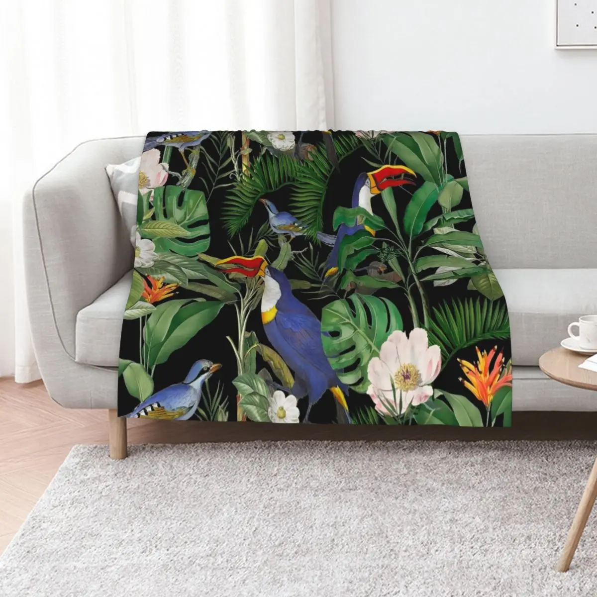 

Tropical Jungle Toucans Throw Blanket for babies Nap Thermal Multi-Purpose Blankets