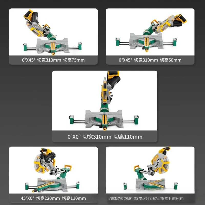 Máquina de aluminio con borde de sierra ingleteadora de doble tallo de 12 pulgadas, máquina cortadora de carpintería de alta potencia