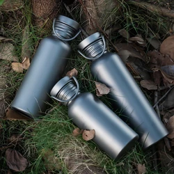 750ml 600ml Pure Titanium Water Bottle Portable Outdoor Camping Supplies Tourism Sports Cycling Hiking Camping Water Bottle