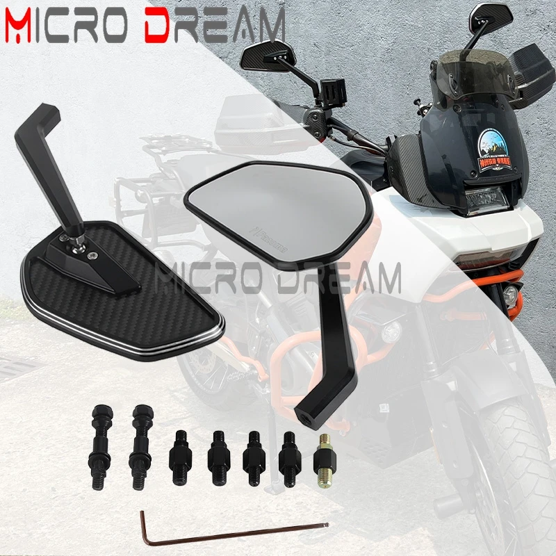 Motorcross Rearview Mirrors Left Right Mirror CNC Carbon Fiber 4Colors For Honda Shadow 1100 750 VTX 1300 1800 VTX1300 VTX1800