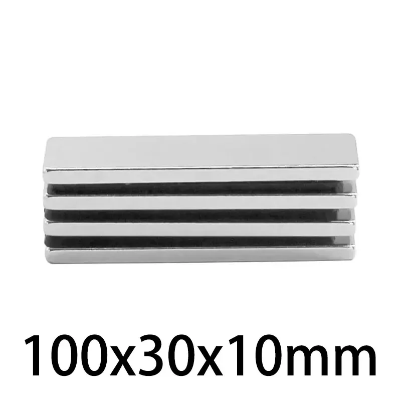 1Pc 100X30X10Mm Groot Blok Super Sterke Krachtige Magneten 100X30X10 Dik Neodymium Magneet N35 Permanente Ndfeb Magneet 100X30X10