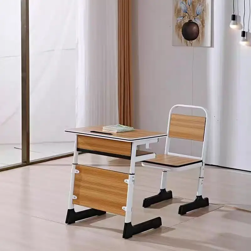 

Primary School Student Desk Chair Set Metal Modern Anti-Stain Easy Clean Height Adjustable Durable Modern School Furniture