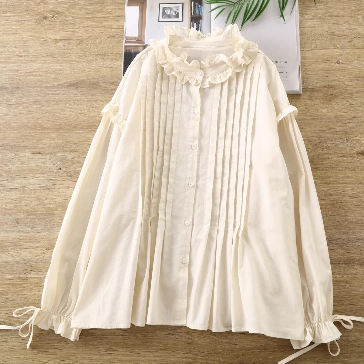 

2025 Mori kei Japanese fashion sweet shirts women plus size tops ruffled shirts long sleeve blouses doll blouses cute clothes