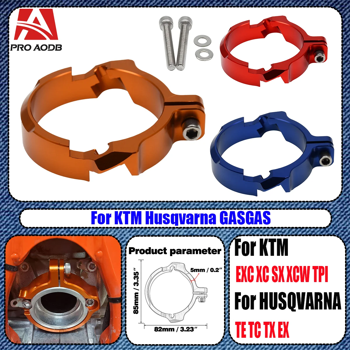 

Motorcycle Aluminum Exhaust Flange Guard Protector For GasGas EX EC MC Husqvarna TE TC TX For KTM EXC XC SX XCW Six Days TPI 250