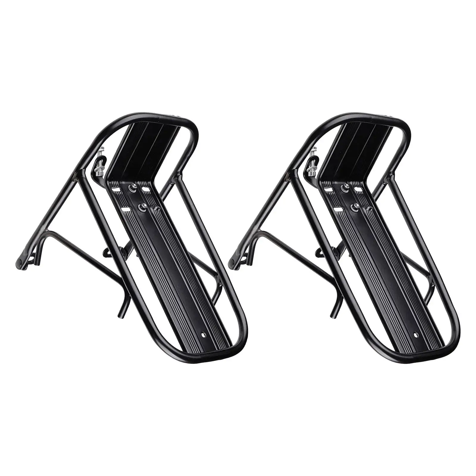 

2Pcs Front Bike Rack Sturdy Steel Bicycle Cargo Carrier Compatible with Mountain Road Bikes Front Fork Mount Quick Install