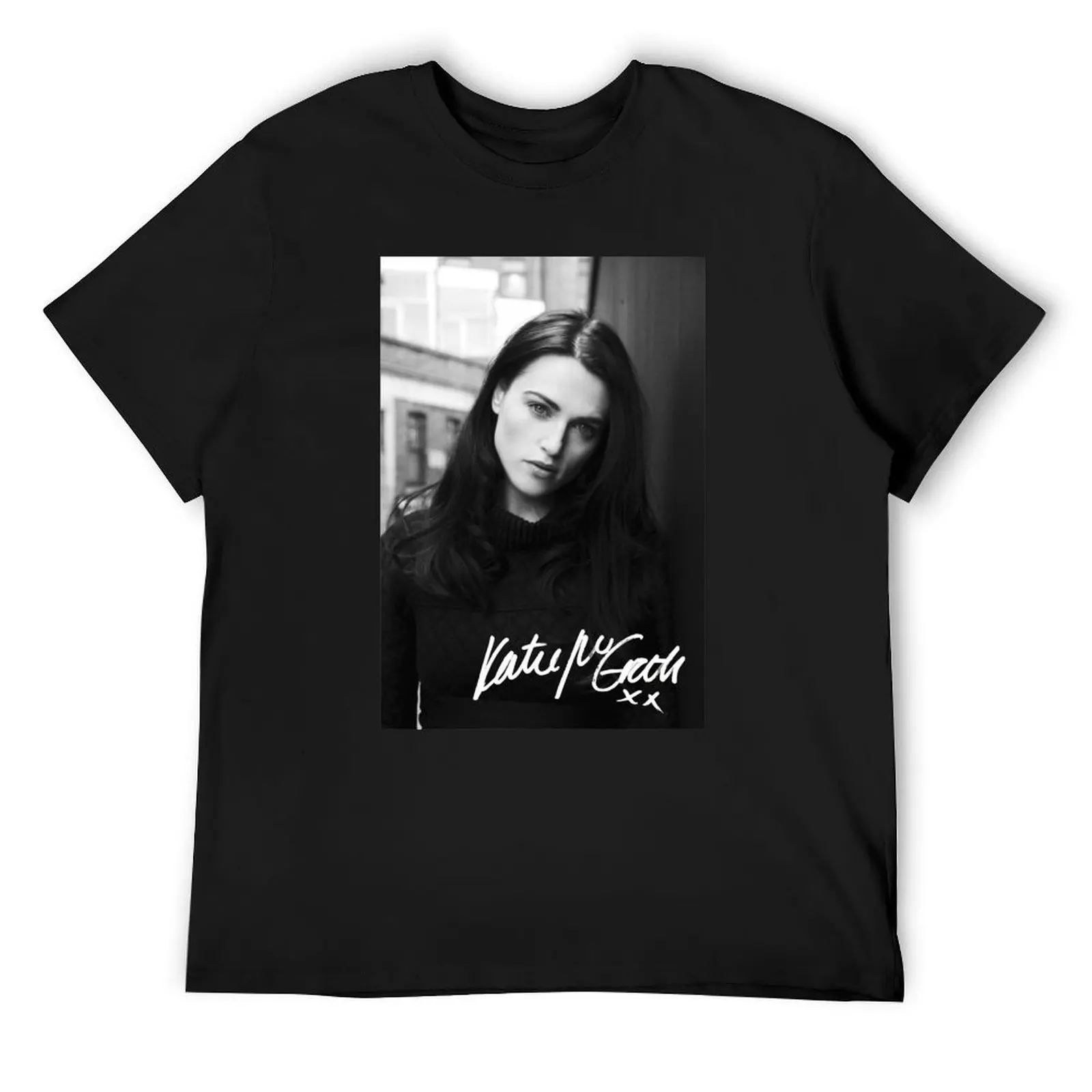 

Katie McGrath | Black and White T-Shirt oversized t shirt Louboutins anime figures valentines clothes funny t shirts men