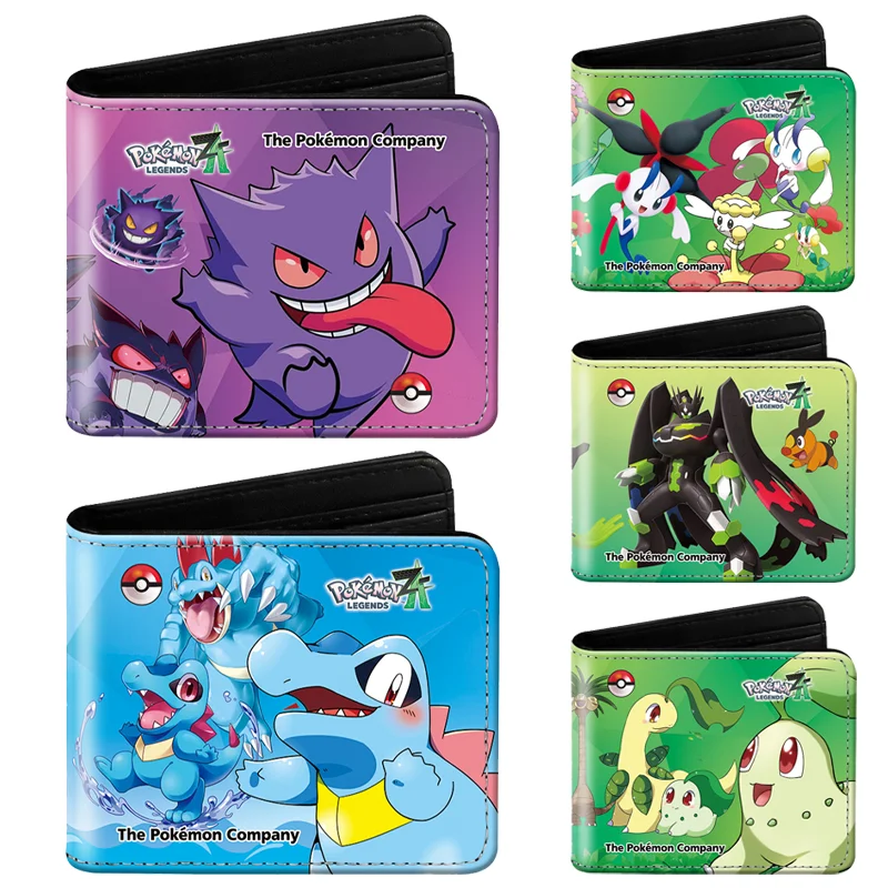 

Gengar портмоне модный короткий складной кошелек из искусственной кожи мультфильм студенческий портативный держатель для ключей кошельки сумка для хранения детский подарок