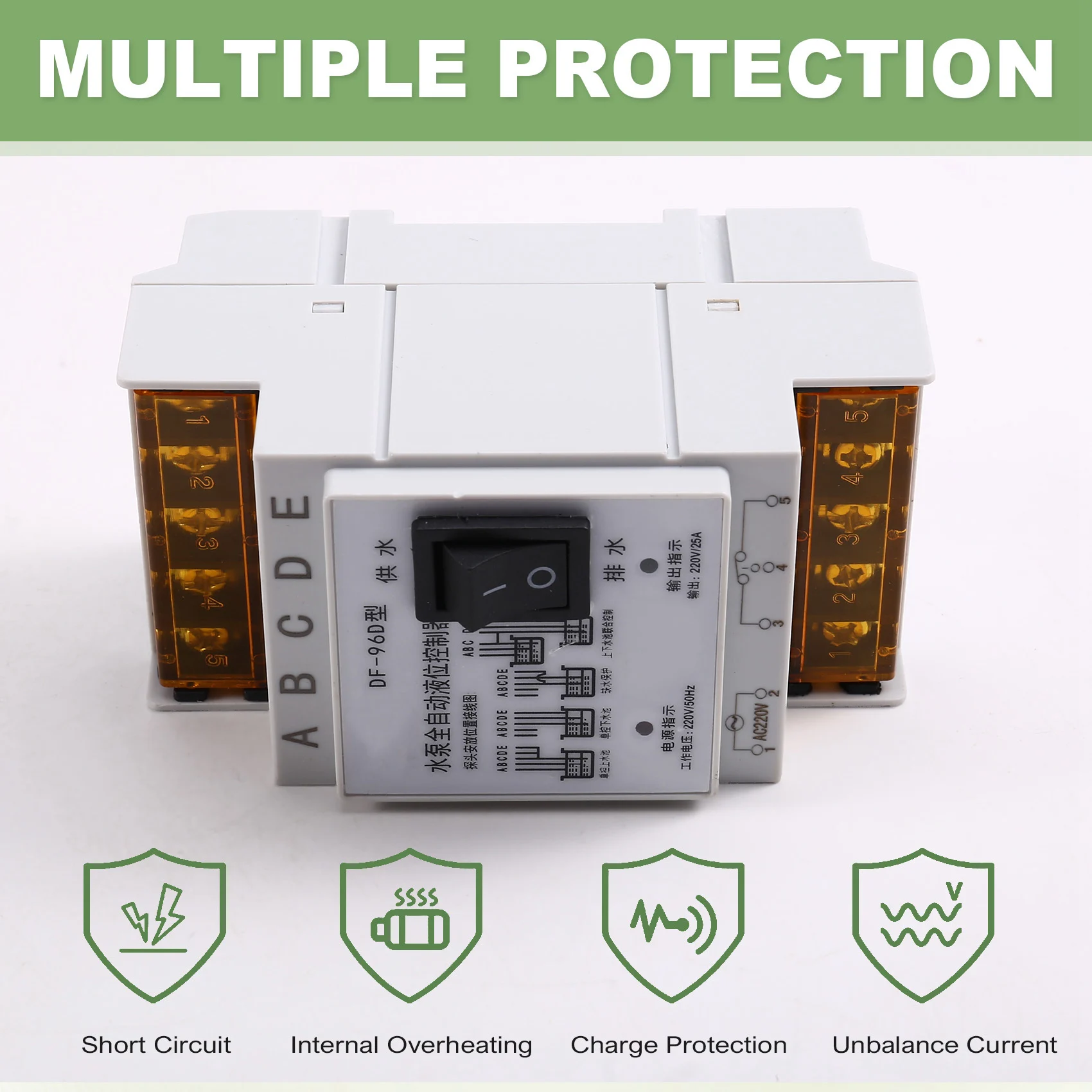 AA98 New Automatic Water Level Controller Switch 25A 220V Water Tank Liquid Level Detection Sensor Water Pump Controller A