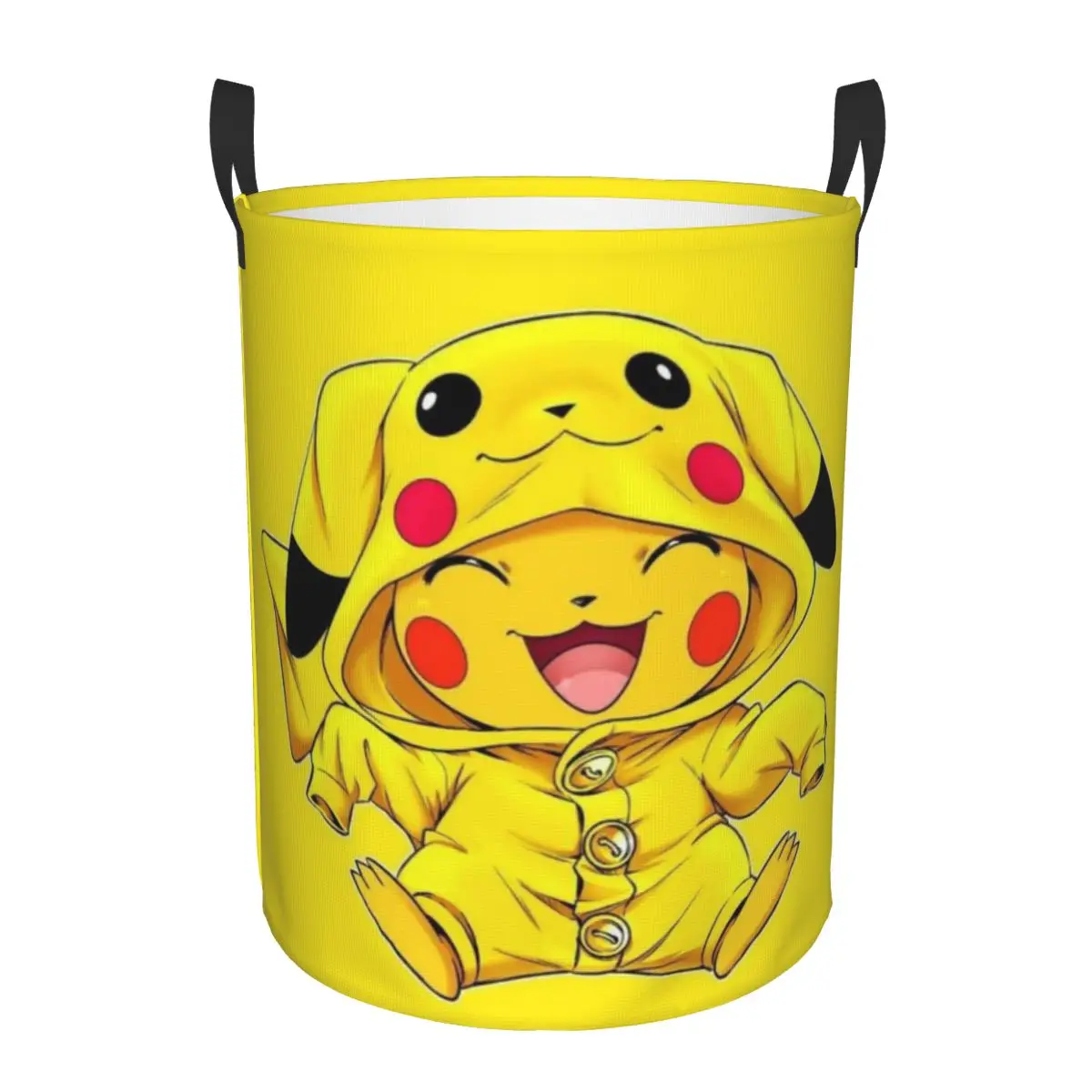 Custom P-Pikachus Flashing Laundry Basket Collapsible Large Clothing Storage Bin Baby Hamper