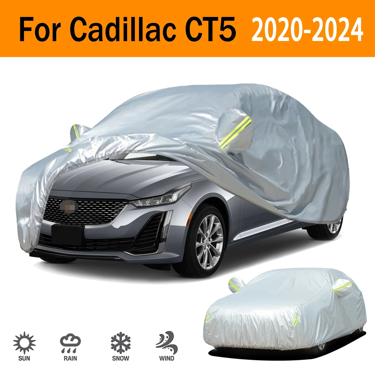 

For Cadillac CT5 Outdoor Protection Full Car Covers Snow Cover Sunshade Waterproof Dustproof Exterior Car accessories