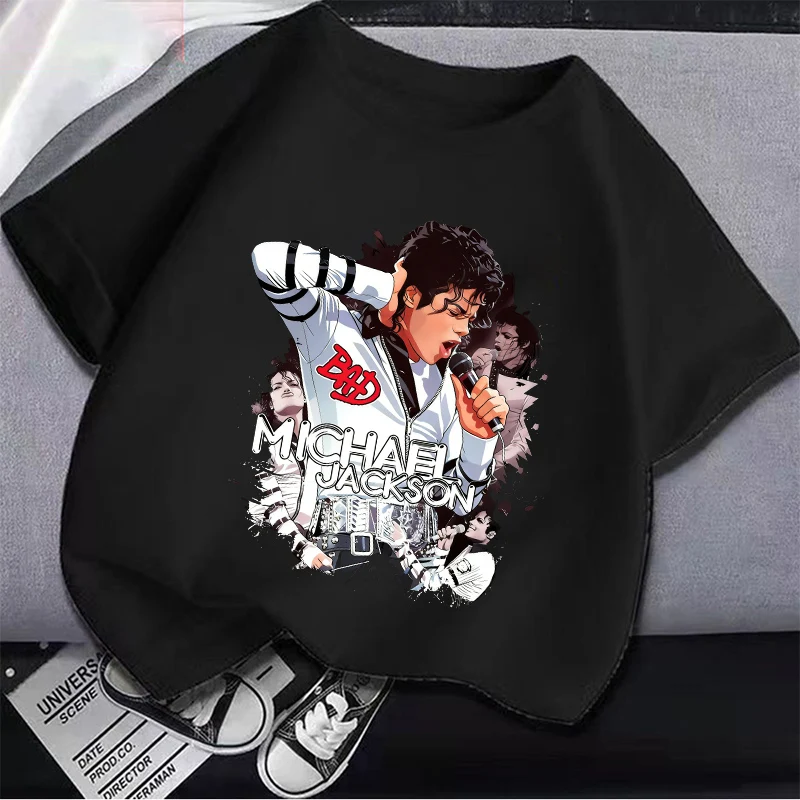 Kaus Anak-anak Raja Pop Michael Jackson Atasan Katun Kartun Kaus MJ Anak Laki-laki Perempuan Pakaian Kasual Hadiah Ulang Tahun 2026