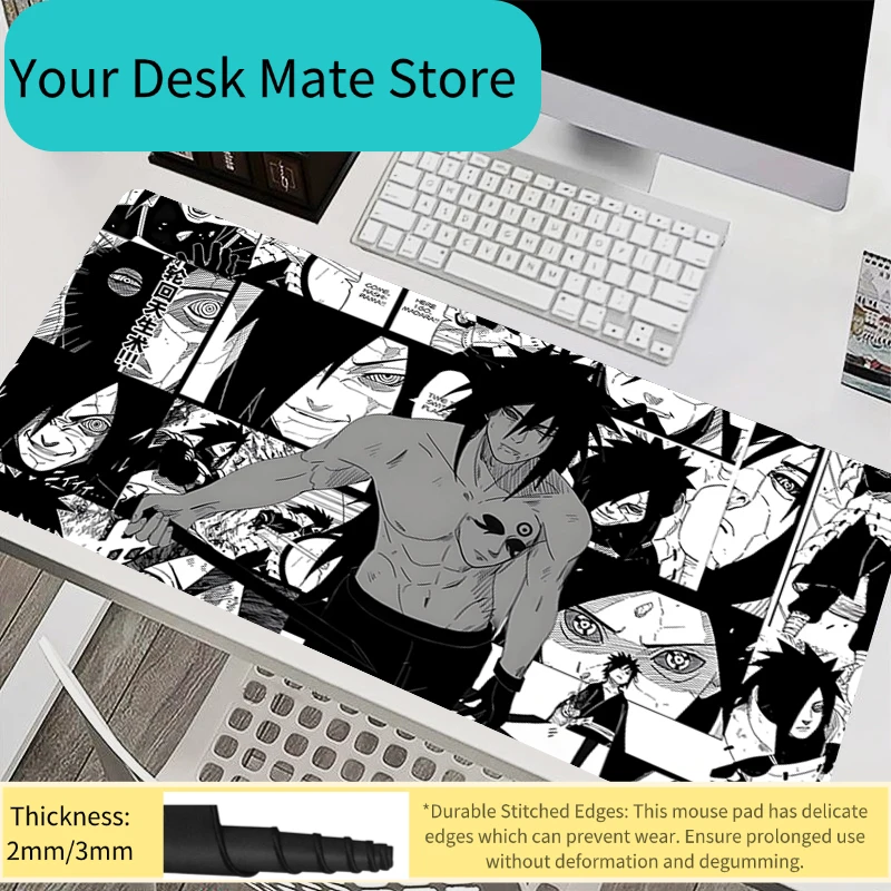 Mauspad Laptop-Mausunterlage Bürozubehör PC-Tastaturunterlage Gummi-Untersetzer Weiche Naruto Madara Uchiha Mausmatte Große Schreibtischunterlage