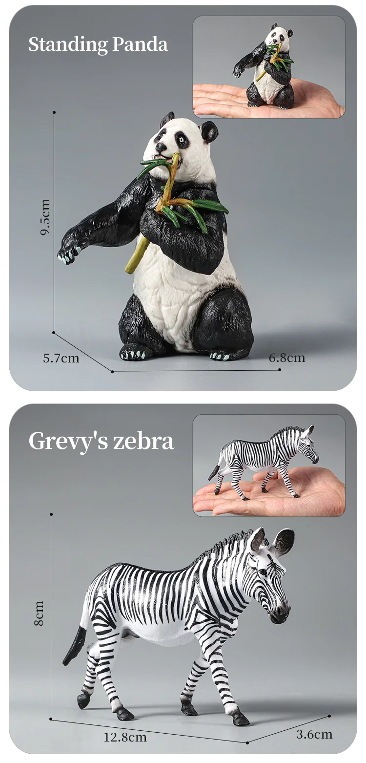 Montessori Wildtiere Modell Spielzeug Set – Löwe Elefant Antilope Actionfiguren Miniatur Zoo Figuren Pädagogisches Geschenk für Kinder – Detail 6